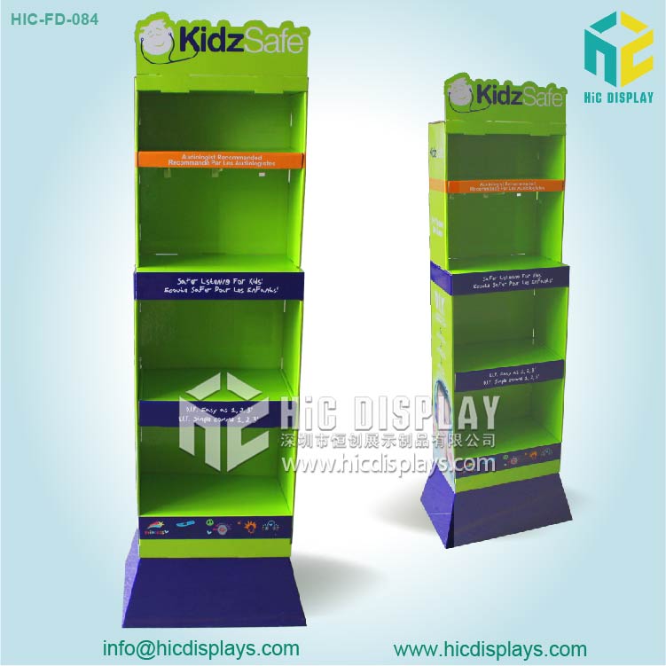 4层耳机落地式纸展示架